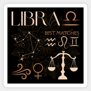 Libra Zodiac Sign Compatibility Celestial Astrology Sticker